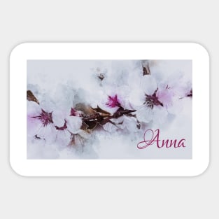 Cherry Blossom Designer Artwork Name Anna Sticker